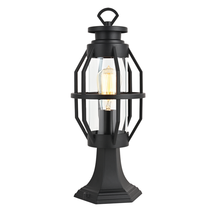 Henry Black Outdoor Lantern Pillar Light - Lighting.co.za