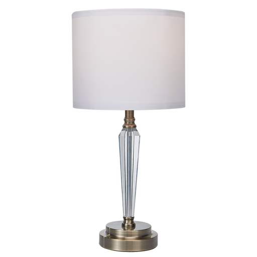 Marlow Clear Crystal and Antique Brass Table Lamp - Lighting.co.za