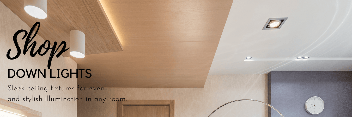 White surface mounted down light on wooden ceiling and Japandi Style living room - Lighting.co.za - Lighting.co.za