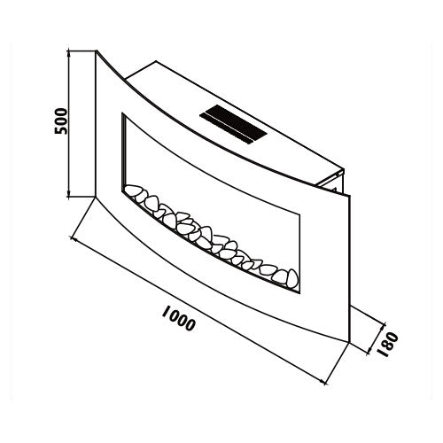 Decorative Fireplace Curved Indoor Heater with Diamonds — Lighting