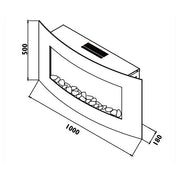 Decorative Fireplace Curved Indoor Heater with Diamonds - Lighting.co.za