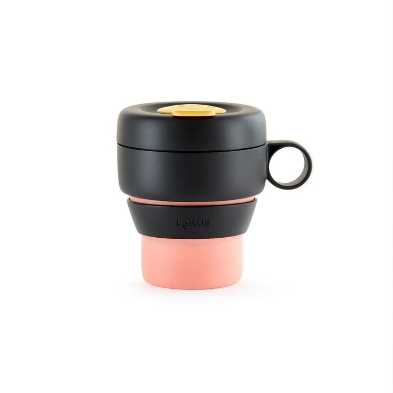 Lekue Mug To Go 350ml Grey Pink
