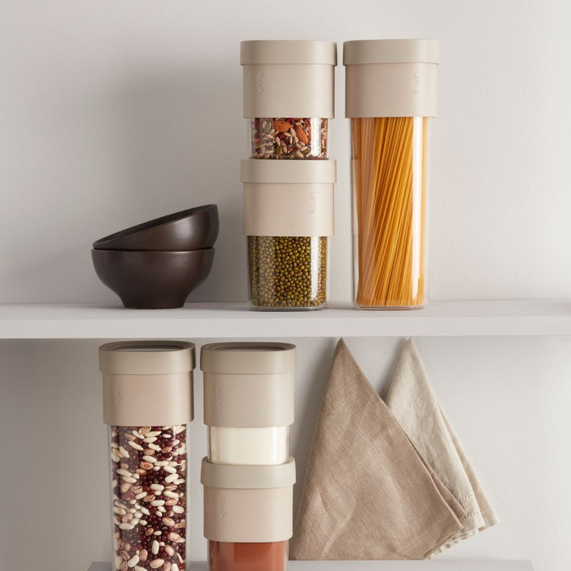 Lekue Flip Storage Containers Set of 3 Green or Brown