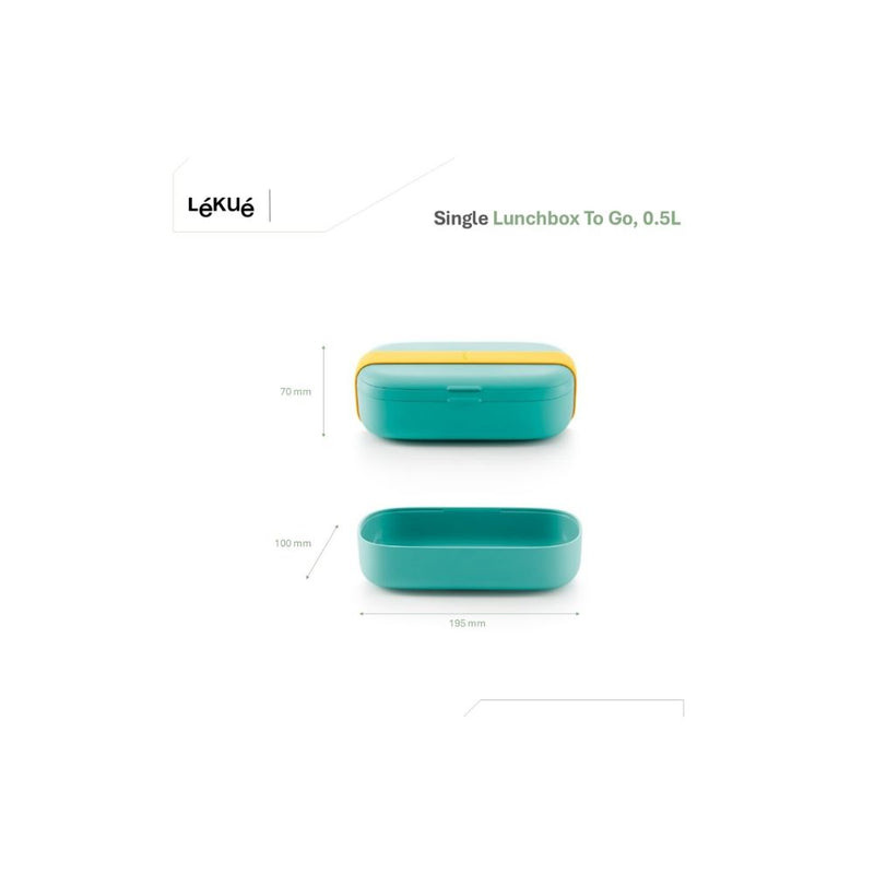 Lekue Single Lunchbox To Go 0.5L Turquoise