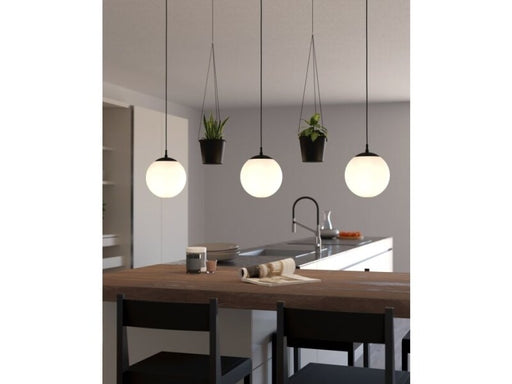 Rondo Black and Opal Round Glass Pendant Light - Lighting.co.za