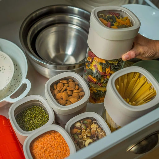 Lekue Flip Storage Containers Set of 3 Green or Brown - Food Storage Containers - Lighting.co.za
