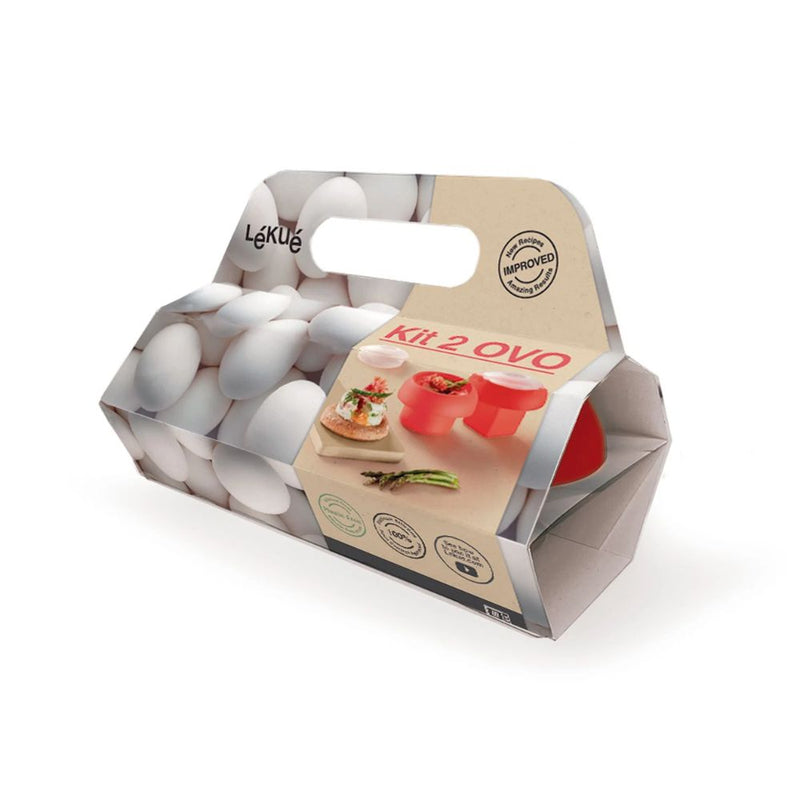 Lekue Microwave Ovo Egg Cooker Set of 2 Red & Transparent