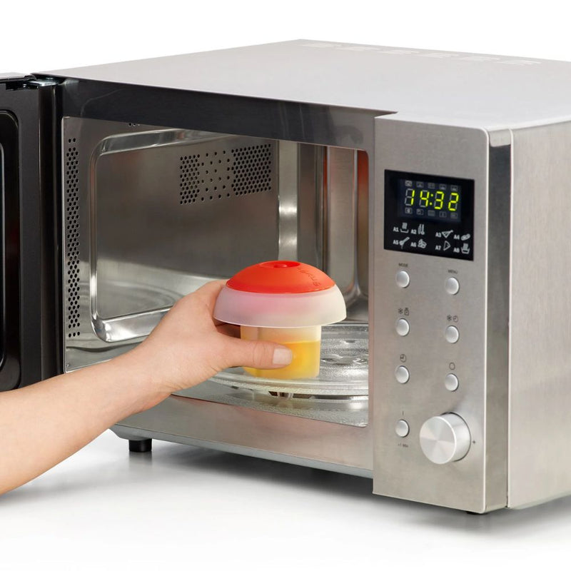 Lekue Microwave Ovo Egg Cooker Set of 2 Red & Transparent