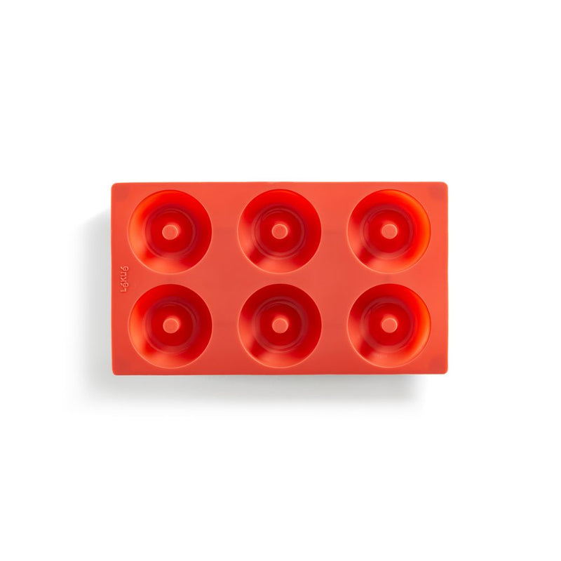Lekue Silicone Doughnut Baking Mould 6 Cavity Black and Red