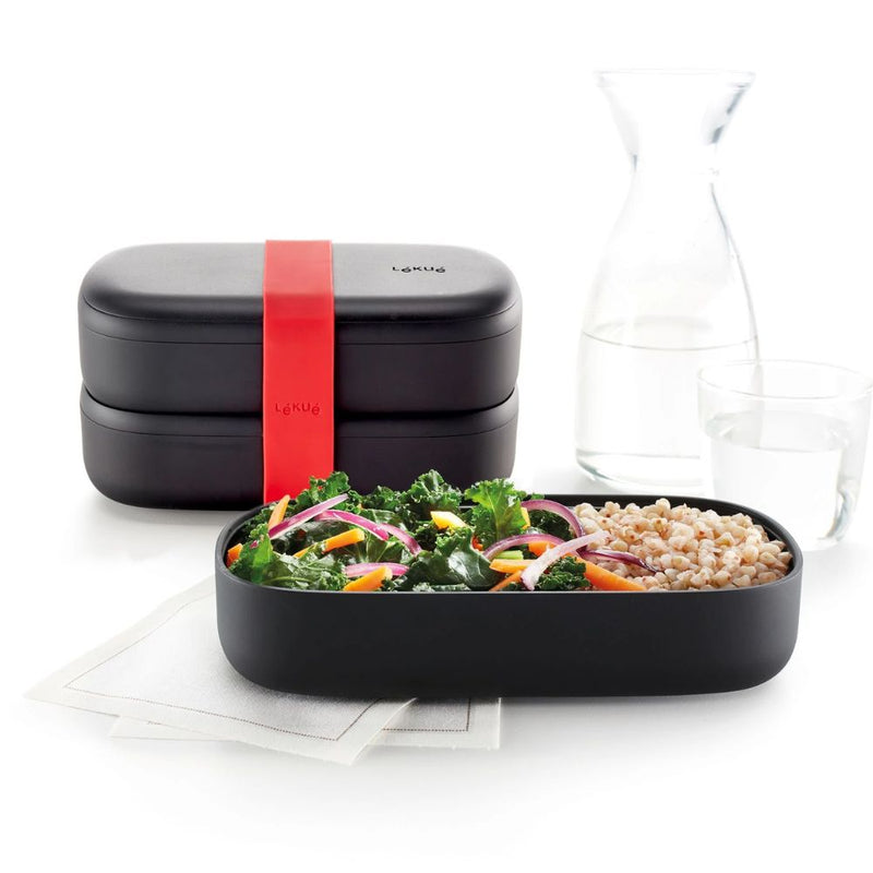 Lekue LunchBox To Go + Basics To Go Black