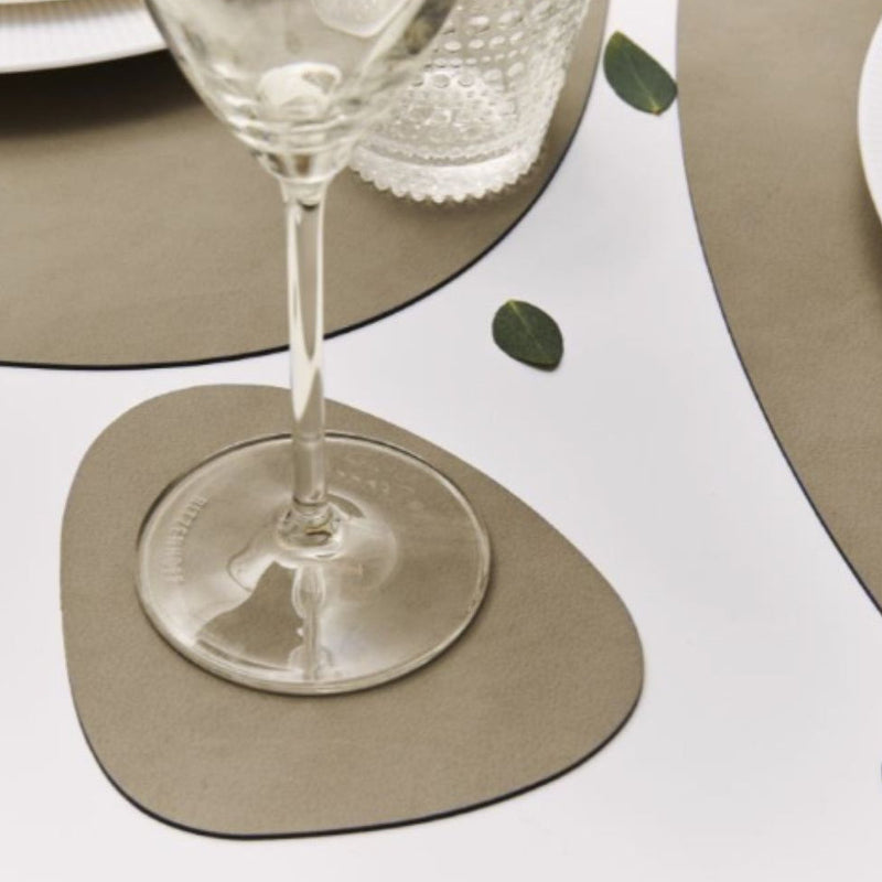 LIND DNA Nupo Recycled Leather Curve Coaster 11 x 13 cm - Lighting.co.za