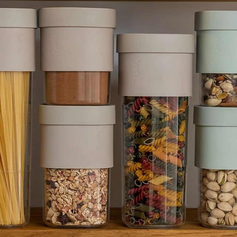 Lekue Flip Storage Containers Set of 3 Green or Brown