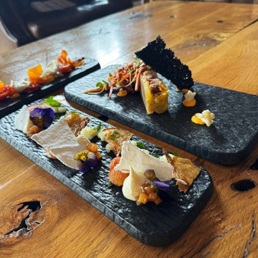Nova Reveal Granite Black Rectangular Plate 25x7.5cm Set of 8 - Plates - Lighting.co.za