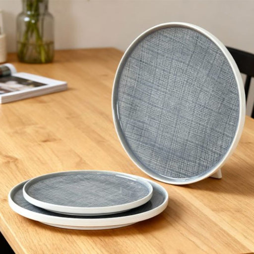Nova Craft Nova Stitch Grey Apex Plate 26cm set of 3 - Plates - Lighting.co.za