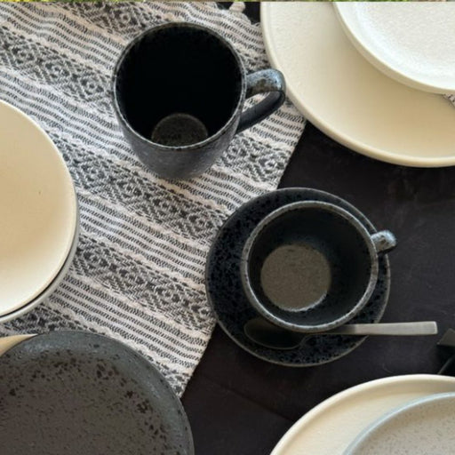 Nova Craft Nova Rain Black Saucer Set 14cm Set of 6 - Saucers - Lighting.co.za