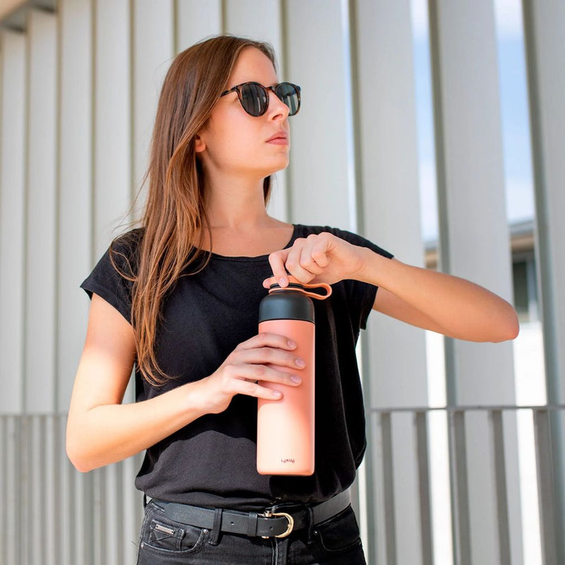 Lekue Insulated Bottle To Go Coral 500ml