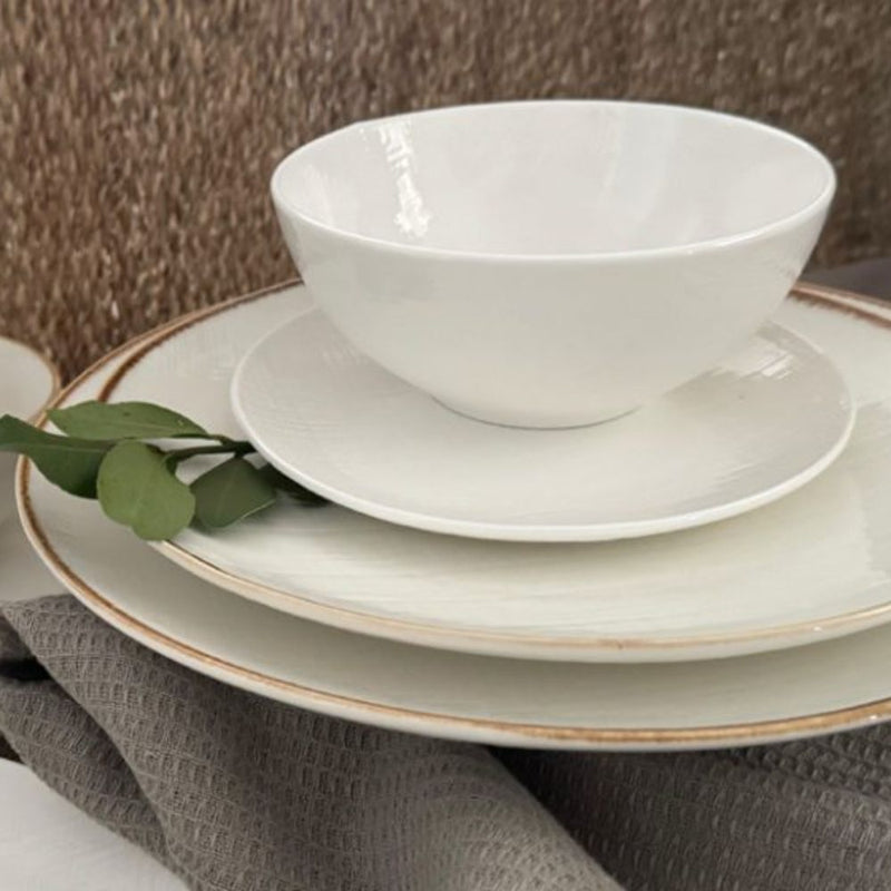 Nova Craft Nova Stitch White Rice Bowl 16cm Set of 3