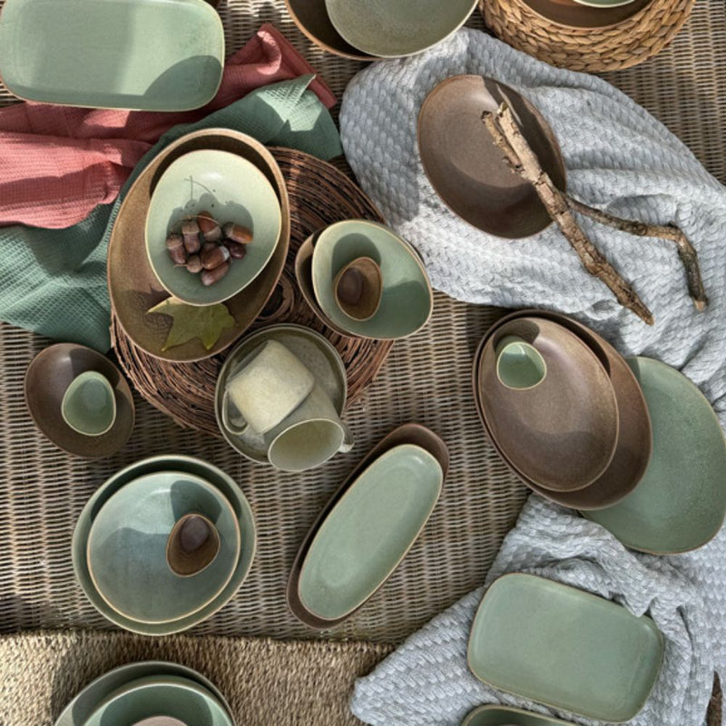 Nova Earth Mocha Oval Plate 30 cm Set of 6
