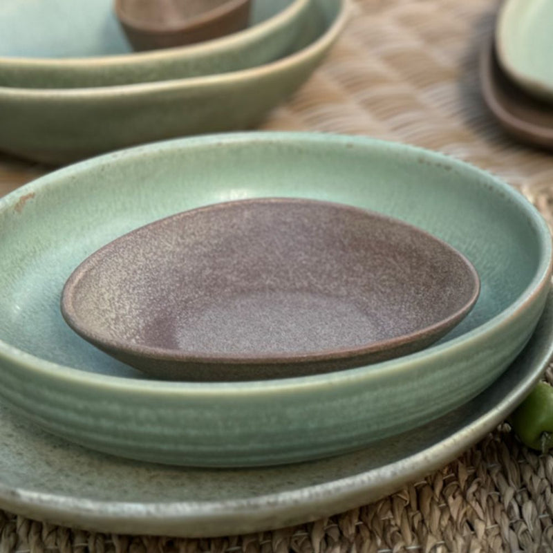 Nova Earth Sage Shallow Bowl 18 cm Set of 6