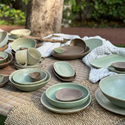 Nova Earth Mocha Oblong Deep Plate 13 cm Set of 8 - Plates - Lighting.co.za