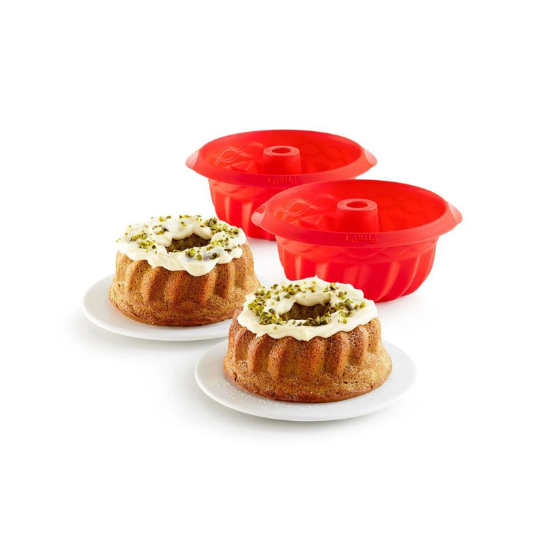 Lekue Set of 2 Mini Savarin Moulds 15cm