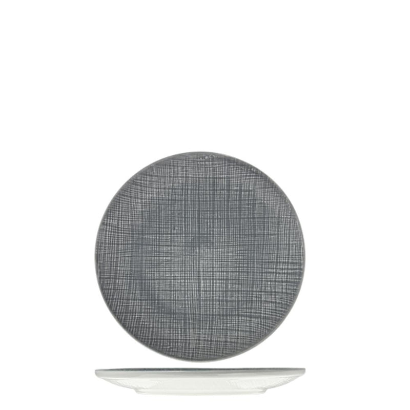 Nova Craft Nova Stitch Grey Coupe Plate 17cm Set of 6