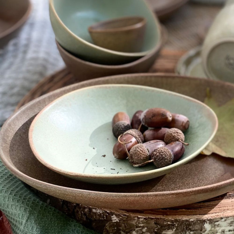 Nova Earth Sage Oblong Plate 17.5 cm Set of 8