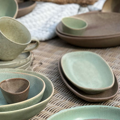Nova Earth Mocha Oval Plate 30 cm Set of 6 - Plates - Lighting.co.za