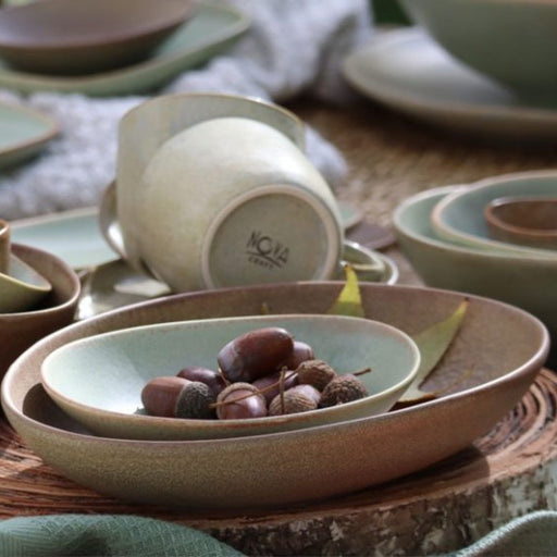 Nova Earth Mocha Oval Bowl 21.5 cm Set of 6 - Bowls - Lighting.co.za
