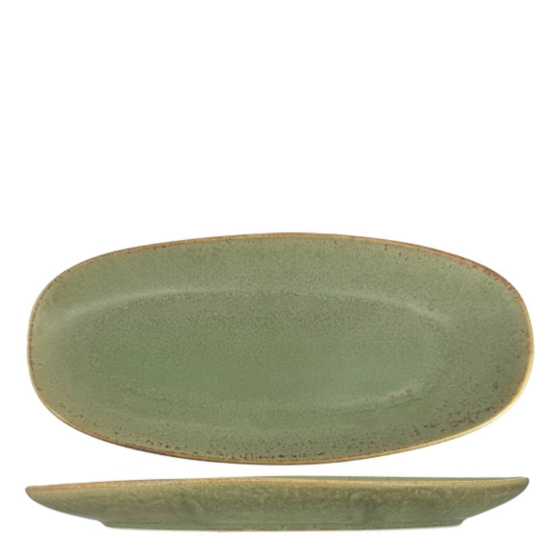 Nova Earth Sage Oval Plate 22.5 x 10 cm