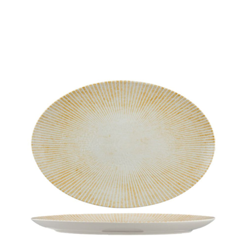 Ariane Paros Sand Oval Plate 24 cm Set of 12 - Lighting.co.za