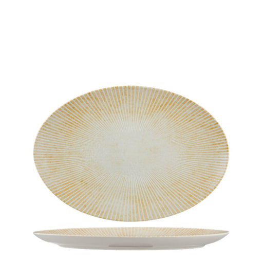 Ariane Paros Sand Oval Plate 24 cm Set of 12 - Lighting.co.za