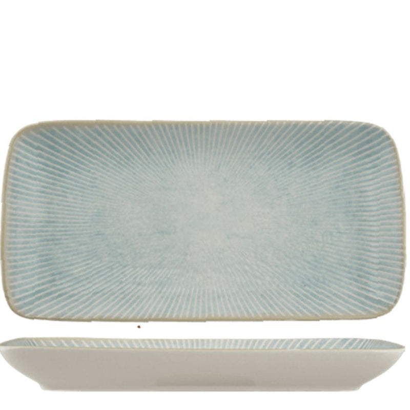 Ariane Paros Aqua Rectangular Plate 36 x 16.5 cm Set of 6 - Lighting.co.za