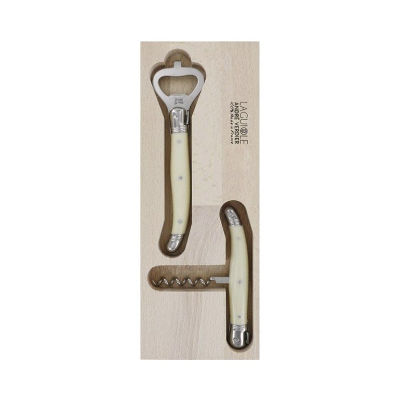 André Verdier Laguiole Apéro 2-Piece Set – Corkscrew & Bottle Opener (Black & Ivory) - Lighting.co.za