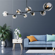 Amador Classic Branch 8 Light Smoke or Amber Glass Pendant Light - Lighting.co.za