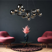 Bubble Round 14 | 20 Light Black And Smoke Glass Pendant Light - Lighting.co.za