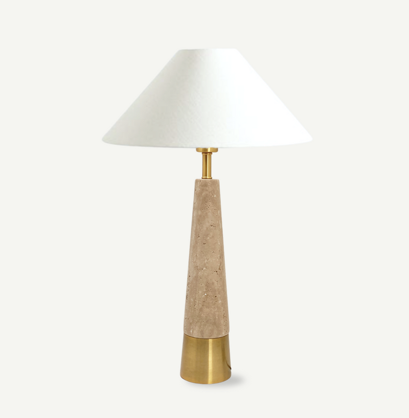 Hamilton Travertine and Brass Look Table Lamp - Lighting.co.za