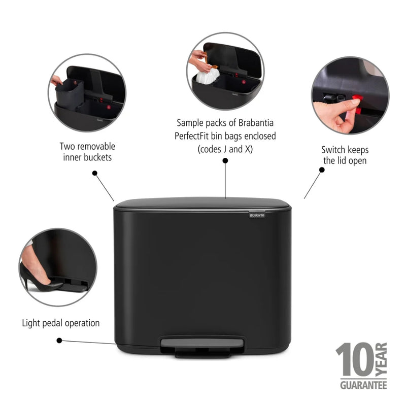Brabantia Bo Pedal Bin 11+23L - Lighting.co.za