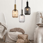 Athina Clear | Amber | Smoke Cut Glass Pendant Light - Lighting.co.za