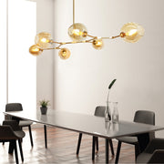 Amador Classic Branch 6 Light Smoke or Amber Glass Pendant Light - Lighting.co.za