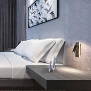 Kin Black or White Slim Rectangular LED Bedside Reading Wall Light with Back Light - Lighting.co.za