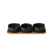 Aida RAW Organic Bowl Set with Teak Board Set of 3 Bowls - Lighting.co.za