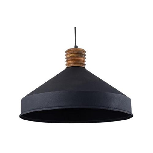 Corvus Black with Wood Pendant Light - Lighting.co.za