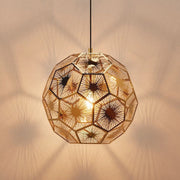Skoura Black and Brass Mesh Pendant Light - Lighting.co.za