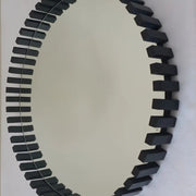 Cog Wood Black Round Mirror 2 Sizes - Lighting.co.za