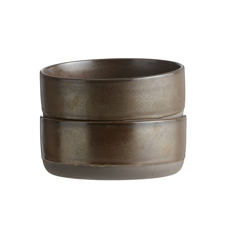Aida RAW Metallic Brown Handmade Stoneware High Bowl 19.5cm Set of 4 - Lighting.co.za