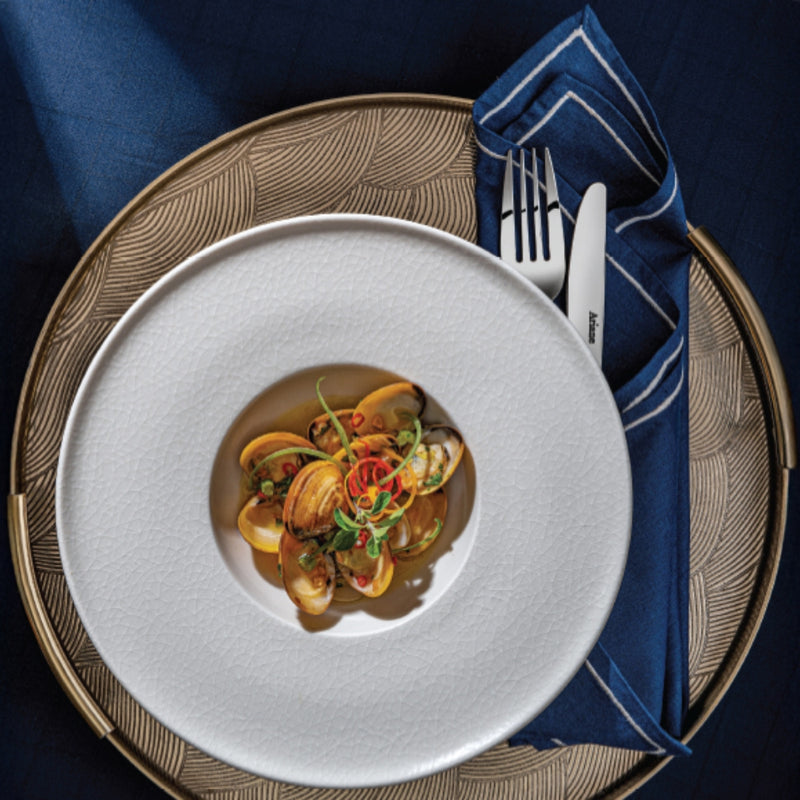 Ariane Crackle Rim Plate 16 cm Fine Porcelain Set of 12 - Lighting.co.za