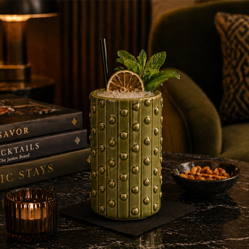 Genware Green Cactus Tiki Mug 420 ml Set of 4 - Lighting.co.za