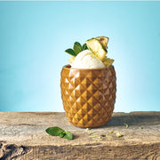 Genware Brown Pineapple Tiki Mug 400 ml Set of 4 - Lighting.co.za