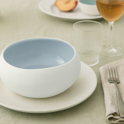 Ariane Organic Dove Blue Nest Bowl 16 cm Fine Porcelain Set of 6 - Lighting.co.za